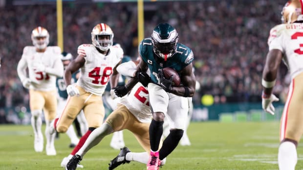 A.J. Brown went over 100 yards receiving for the first time in more than a month but the Philadelphia Eagles lost, 42-19, to the San Francisco 49ers.